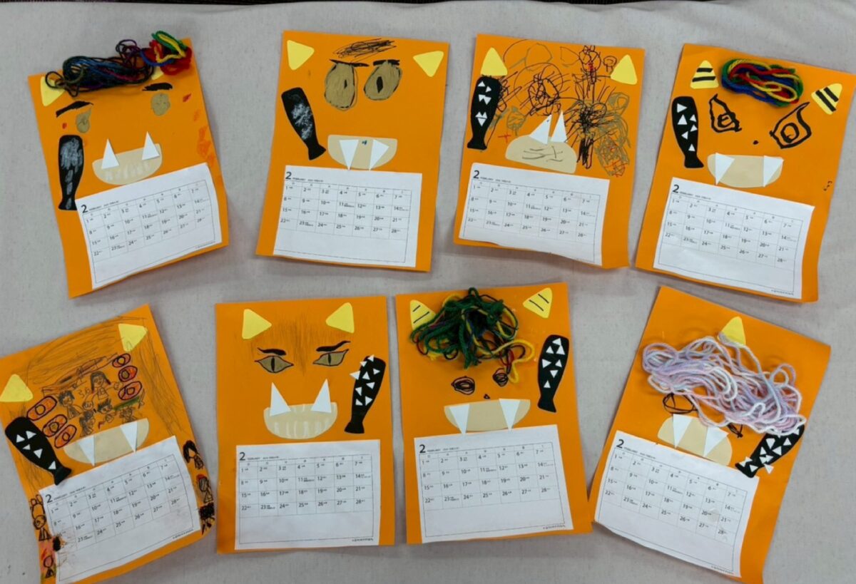 1月31日（土）、２月のカレンダー制作をしました。