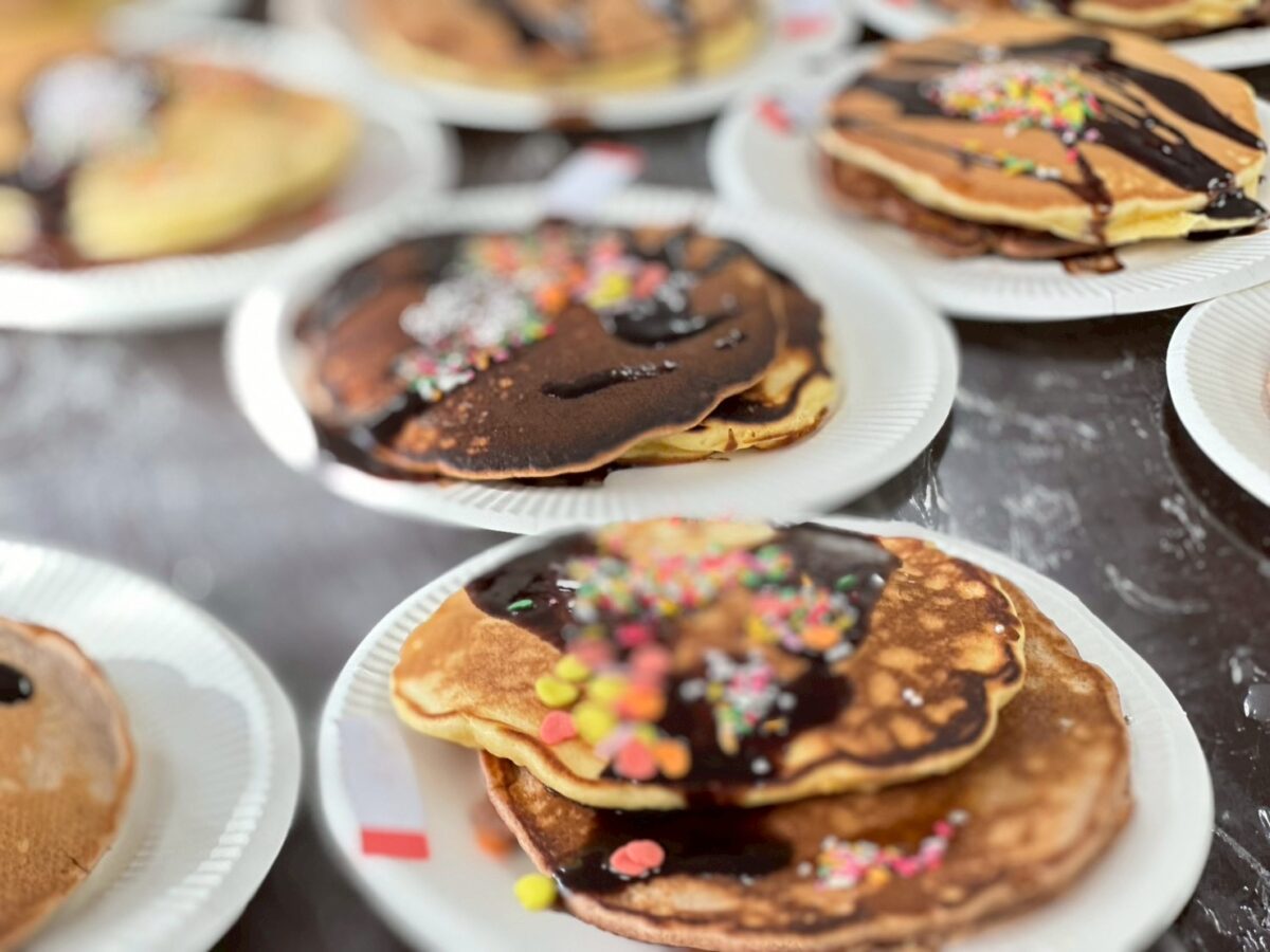 2月14日（土）、バレンタインイベントで、ココアホットケーキを作りました！